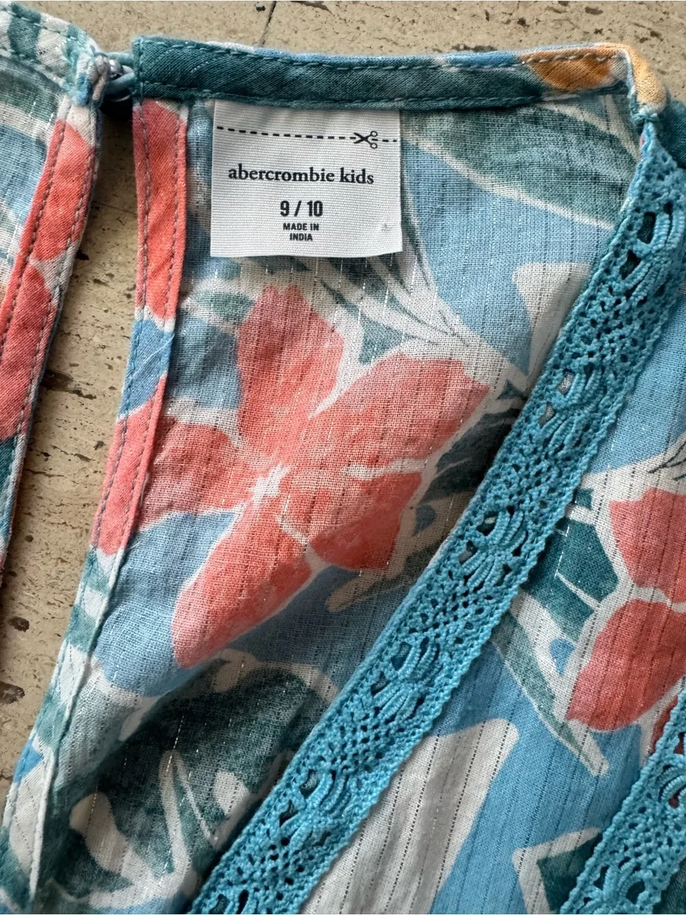 abercrombie kids Blue Floral Swim Coverup